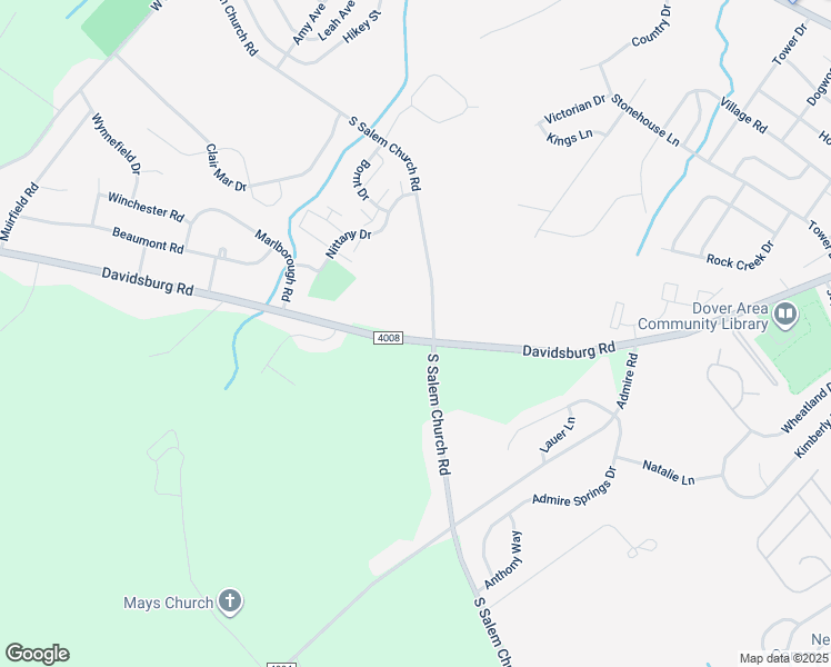 map of restaurants, bars, coffee shops, grocery stores, and more near 4011 Davidsburg Road in Dover