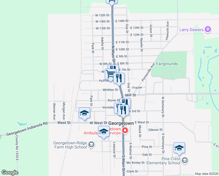 map of restaurants, bars, coffee shops, grocery stores, and more near 211 Whittier Street in Georgetown