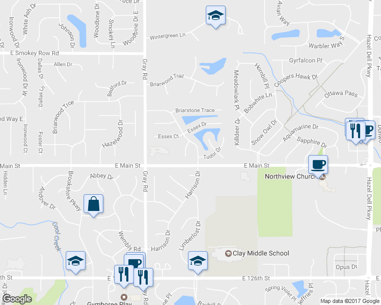 map of restaurants, bars, coffee shops, grocery stores, and more near 13145 Harrison Drive in Carmel