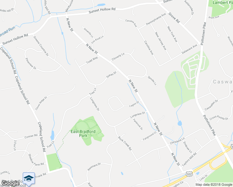 map of restaurants, bars, coffee shops, grocery stores, and more near 509 Legion Drive in West Chester