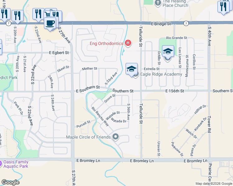 map of restaurants, bars, coffee shops, grocery stores, and more near 3487 Grove Street in Brighton