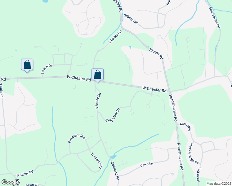 map of restaurants, bars, coffee shops, grocery stores, and more near 2470 West Chester Road in Coatesville