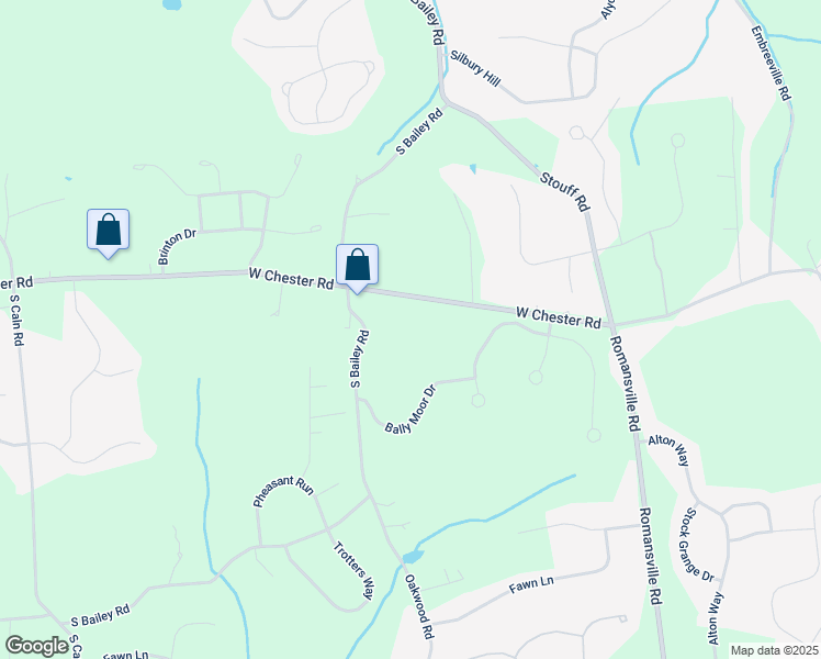 map of restaurants, bars, coffee shops, grocery stores, and more near 2470 West Chester Road in Coatesville