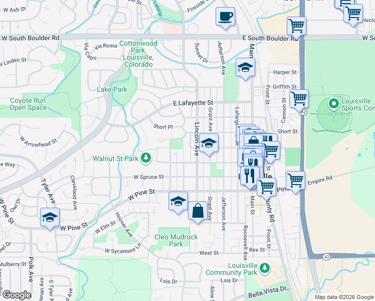map of restaurants, bars, coffee shops, grocery stores, and more near 944 Garfield Avenue in Louisville
