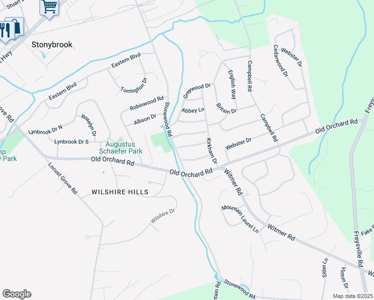 map of restaurants, bars, coffee shops, grocery stores, and more near 4120 Woodlyn Terrace in East York