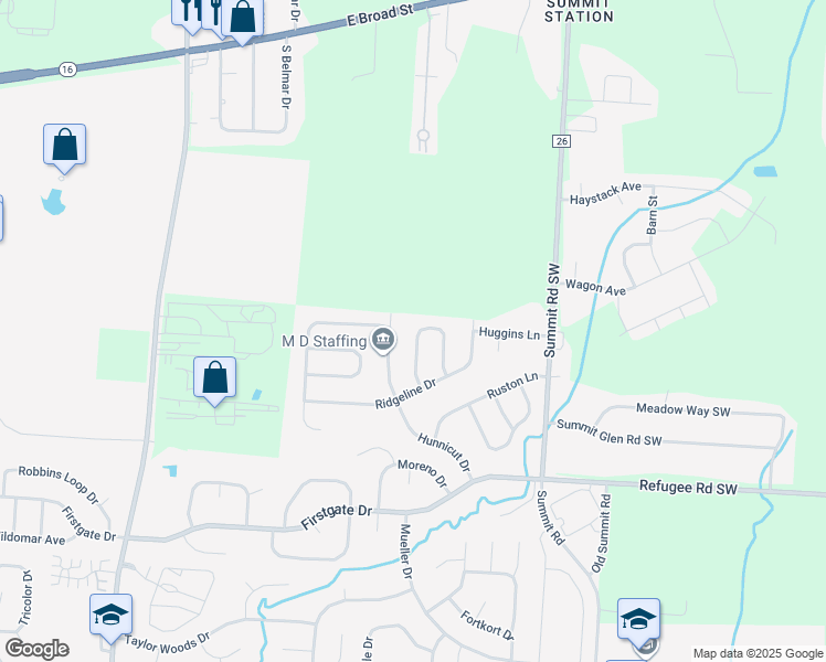 map of restaurants, bars, coffee shops, grocery stores, and more near 513 Allis Place West in Reynoldsburg