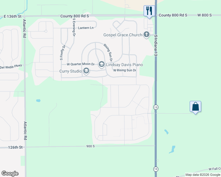 map of restaurants, bars, coffee shops, grocery stores, and more near 9333 West Swimming Hole Lane in Pendleton