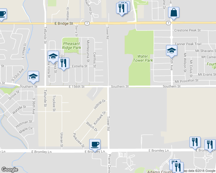 map of restaurants, bars, coffee shops, grocery stores, and more near Southern Street in Brighton