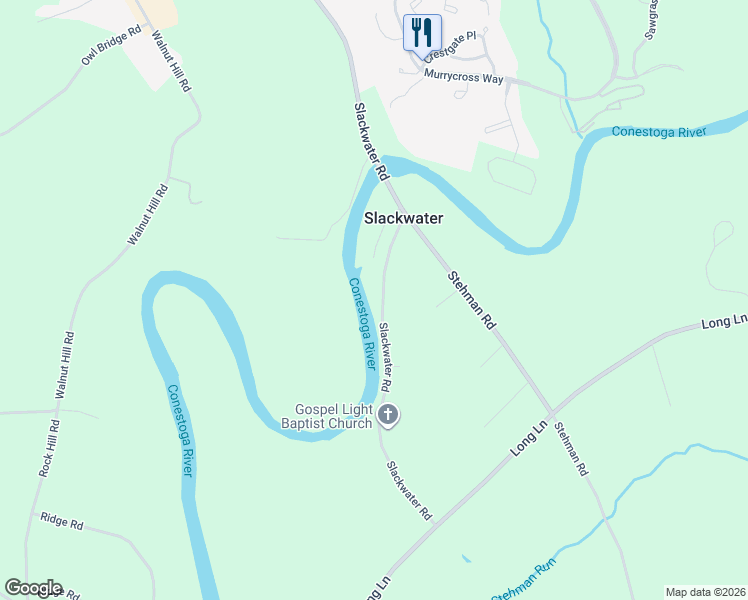 map of restaurants, bars, coffee shops, grocery stores, and more near 272 Slackwater Road in Millersville