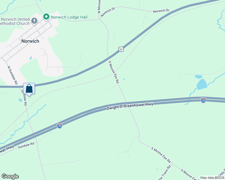 map of restaurants, bars, coffee shops, grocery stores, and more near 135 South Moose Eye Road in Norwich