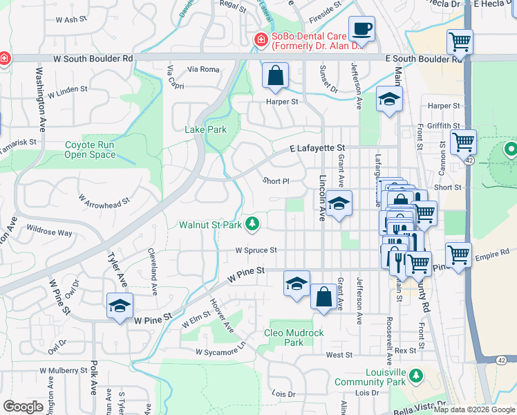 map of restaurants, bars, coffee shops, grocery stores, and more near 1004 Adams Avenue in Louisville