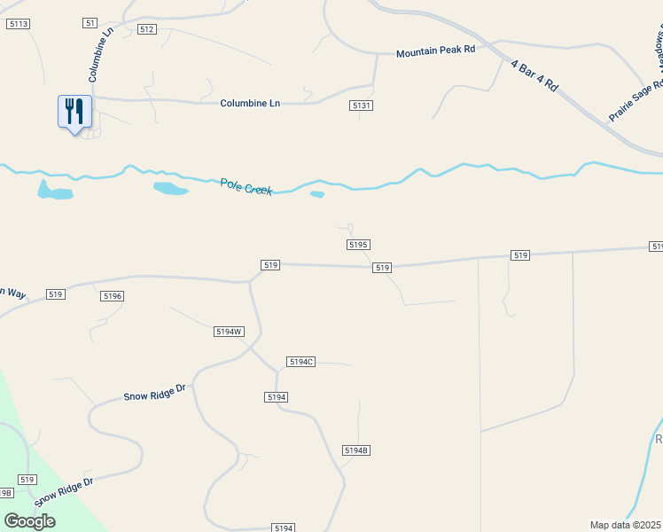 map of restaurants, bars, coffee shops, grocery stores, and more near 119 R 519 in Grand