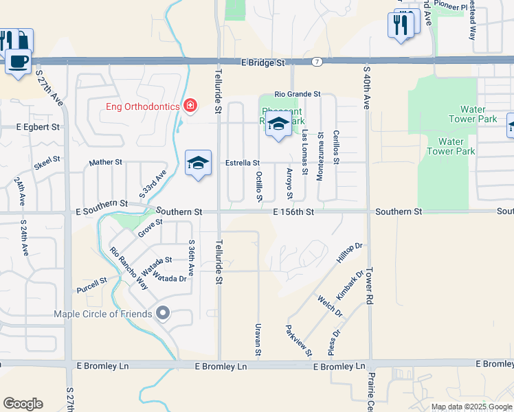 map of restaurants, bars, coffee shops, grocery stores, and more near 395 Octillo Street in Brighton