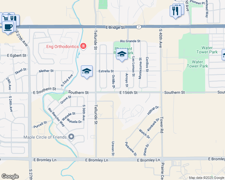 map of restaurants, bars, coffee shops, grocery stores, and more near 395 Octillo Street in Brighton