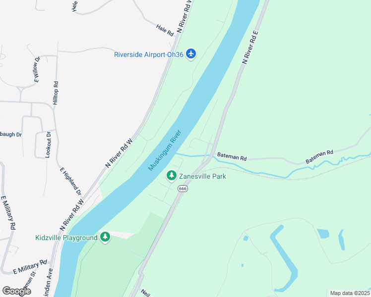 map of restaurants, bars, coffee shops, grocery stores, and more near 3005 Virginia Avenue in Zanesville