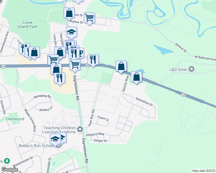 map of restaurants, bars, coffee shops, grocery stores, and more near 902 Stuyvesant Drive in Lumberton