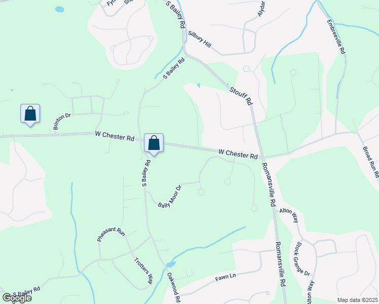 map of restaurants, bars, coffee shops, grocery stores, and more near West Chester Road in Coatesville