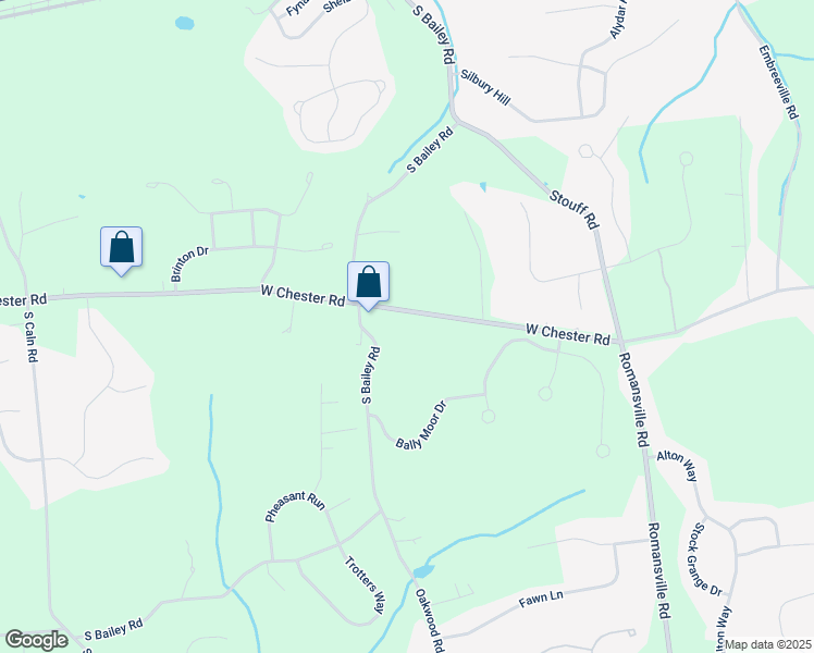 map of restaurants, bars, coffee shops, grocery stores, and more near 2440 West Chester Road in Coatesville