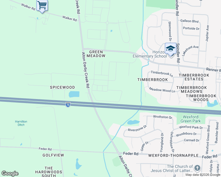 map of restaurants, bars, coffee shops, grocery stores, and more near West Freeway in Franklin County