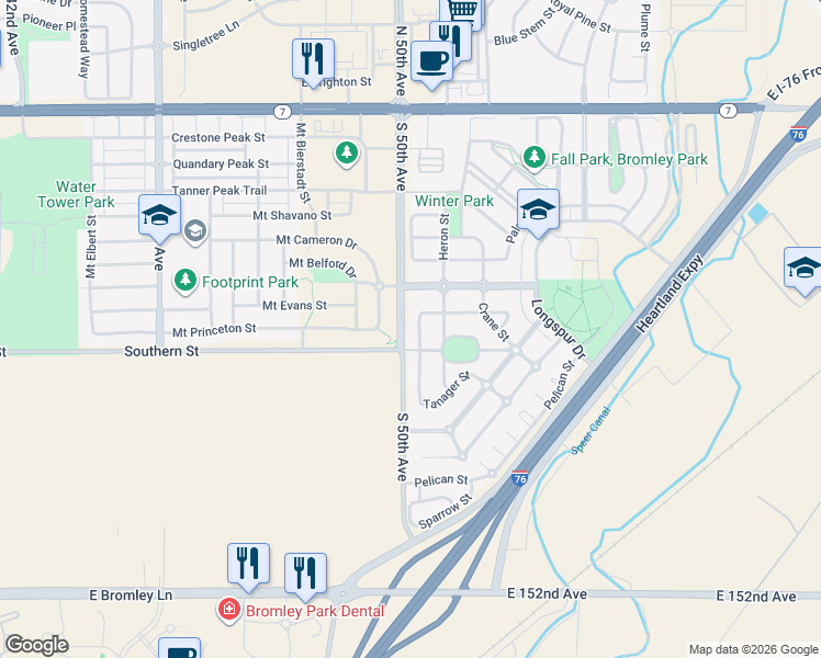 map of restaurants, bars, coffee shops, grocery stores, and more near 471 Grey Swallow Street in Brighton