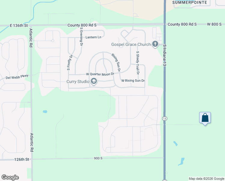 map of restaurants, bars, coffee shops, grocery stores, and more near 8496 South Comet Lane in Pendleton