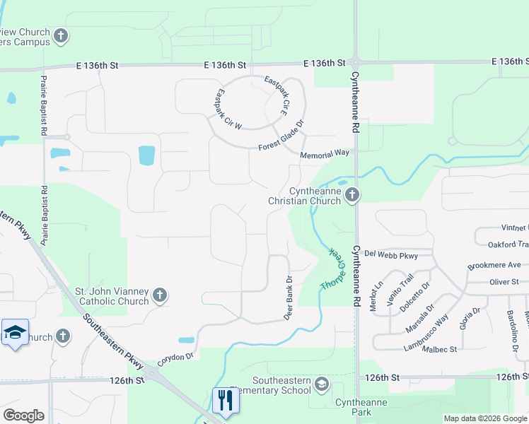 map of restaurants, bars, coffee shops, grocery stores, and more near 13182 Gilmour Drive in Fishers