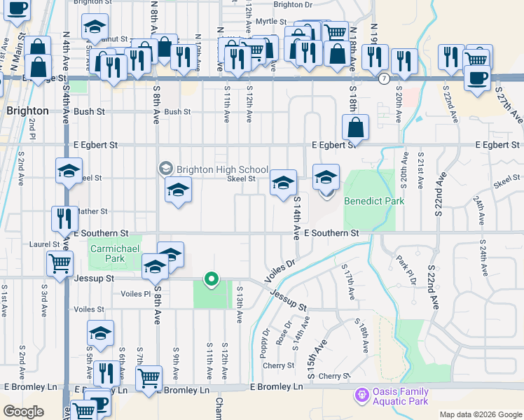 map of restaurants, bars, coffee shops, grocery stores, and more near 354 Central Avenue in Brighton