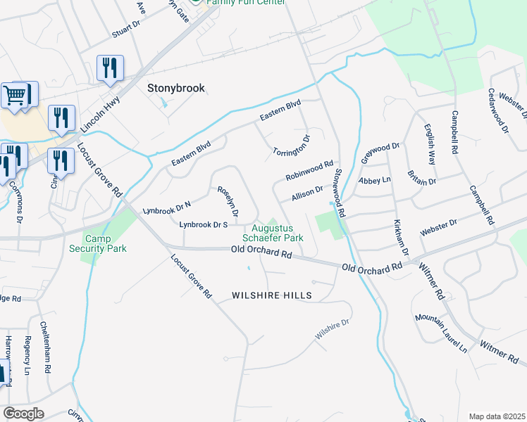 map of restaurants, bars, coffee shops, grocery stores, and more near 301 Lynbrook Drive North in East York