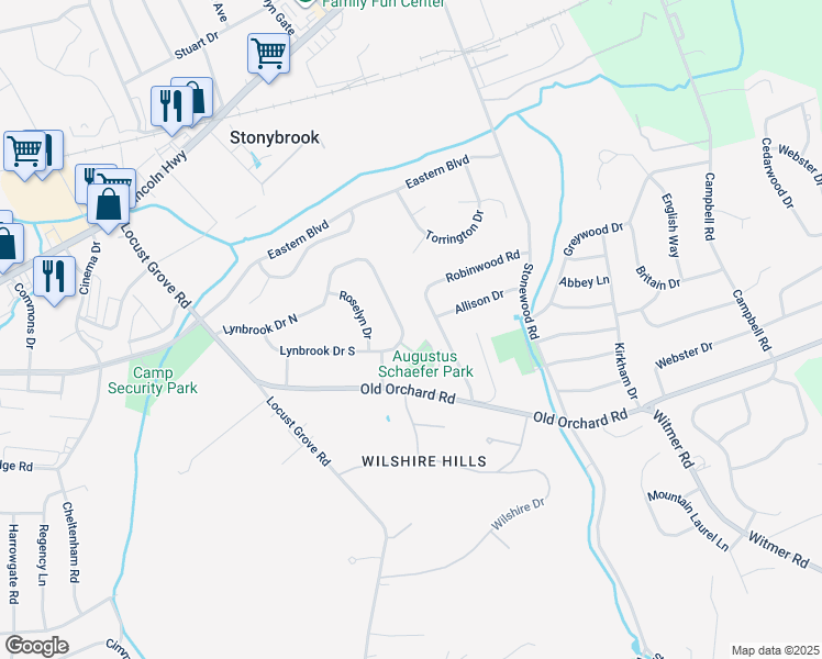 map of restaurants, bars, coffee shops, grocery stores, and more near 301 Lynbrook Drive North in East York