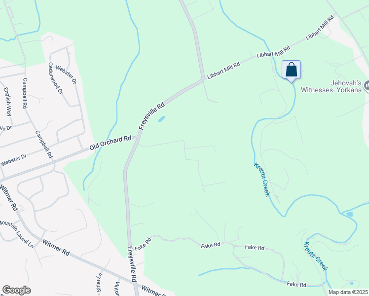 map of restaurants, bars, coffee shops, grocery stores, and more near 4597 Freys Lane in York