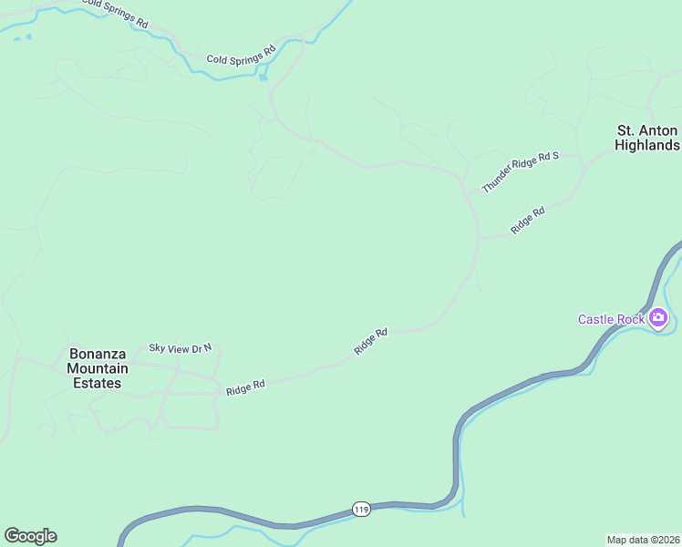 map of restaurants, bars, coffee shops, grocery stores, and more near 2315 Ridge Road in Nederland