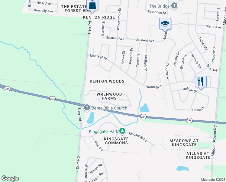 map of restaurants, bars, coffee shops, grocery stores, and more near 1206 Old Farm Ln in Springfield