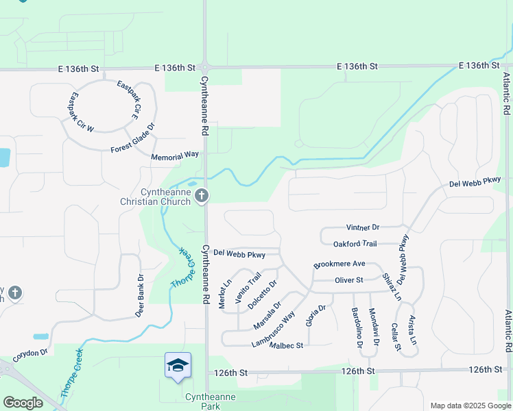 map of restaurants, bars, coffee shops, grocery stores, and more near 15308 Charbono Street in Fishers