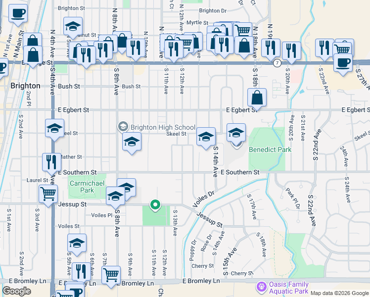 map of restaurants, bars, coffee shops, grocery stores, and more near 354 Central Avenue in Brighton