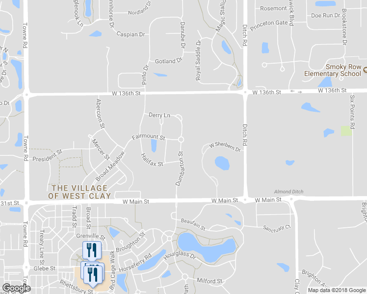 map of restaurants, bars, coffee shops, grocery stores, and more near 13343 Dumbarton Street in Carmel
