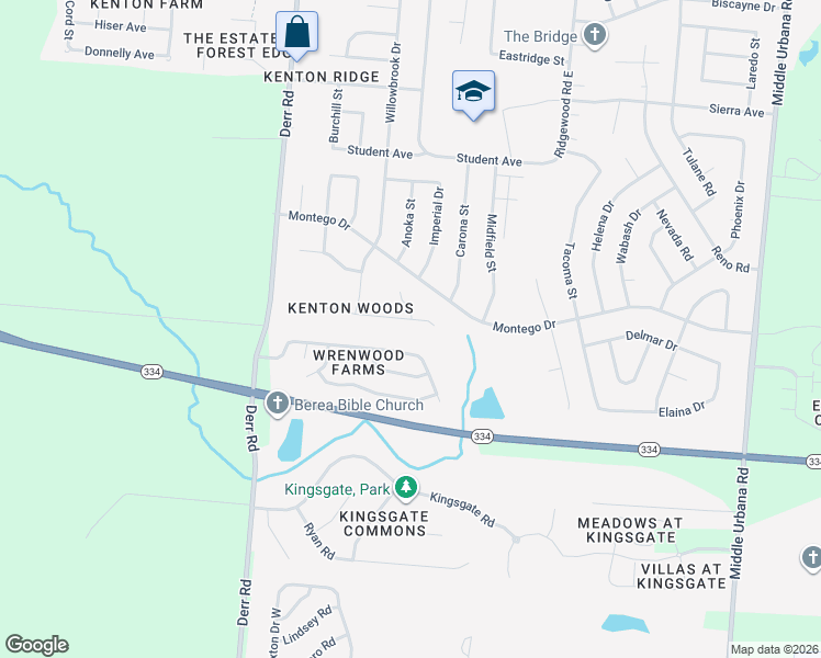 map of restaurants, bars, coffee shops, grocery stores, and more near 1317 Greenoak Ct in Springfield