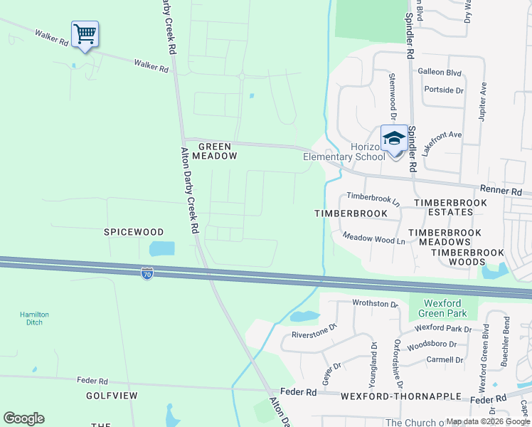 map of restaurants, bars, coffee shops, grocery stores, and more near West Freeway in Franklin County