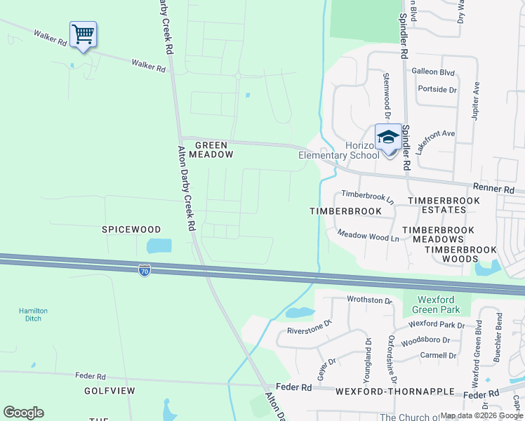 map of restaurants, bars, coffee shops, grocery stores, and more near West Freeway in Franklin County