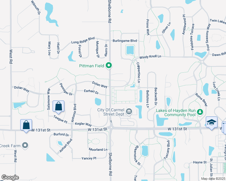 map of restaurants, bars, coffee shops, grocery stores, and more near 13400 West Golden Gate Drive in Westfield