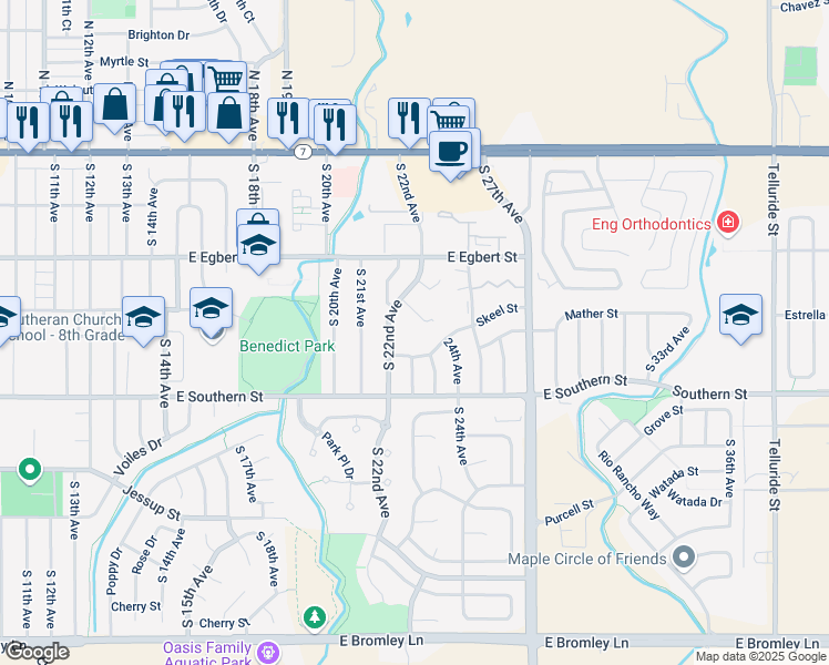 map of restaurants, bars, coffee shops, grocery stores, and more near 290 South 22nd Avenue in Brighton