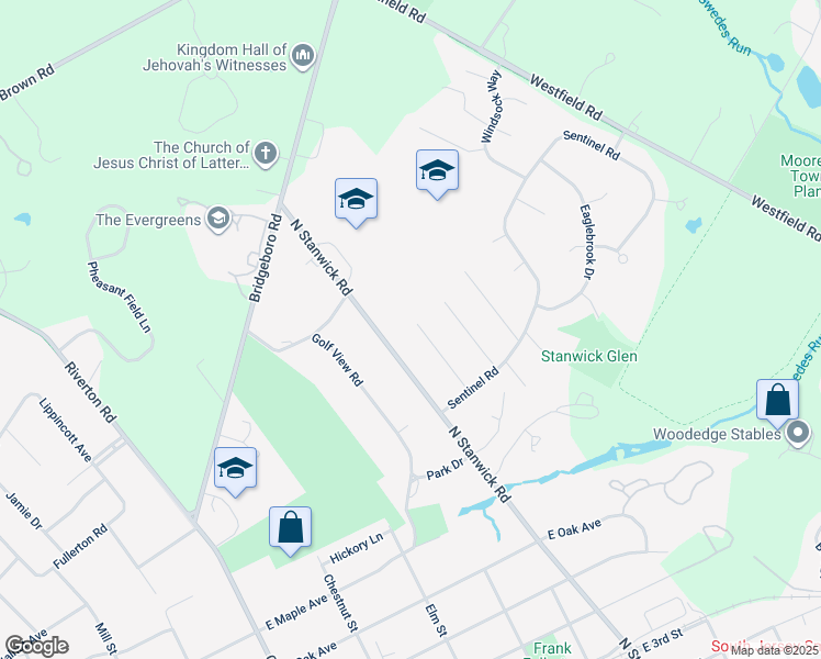 map of restaurants, bars, coffee shops, grocery stores, and more near 744 Signal Light Road in Moorestown