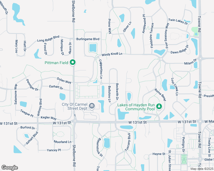 map of restaurants, bars, coffee shops, grocery stores, and more near 13352 Bellshire Lane in Westfield