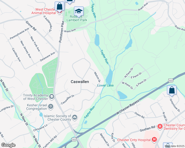 map of restaurants, bars, coffee shops, grocery stores, and more near 975 Carol Circle in West Chester