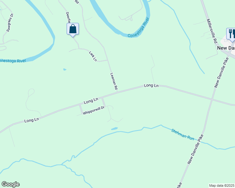 map of restaurants, bars, coffee shops, grocery stores, and more near 2 Leaman Road in Lancaster