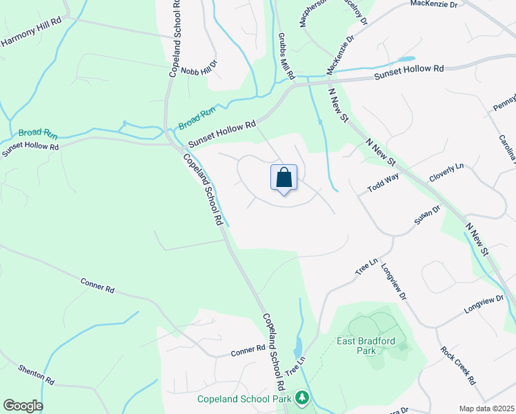 map of restaurants, bars, coffee shops, grocery stores, and more near 703 Appleblossom Circle in West Chester
