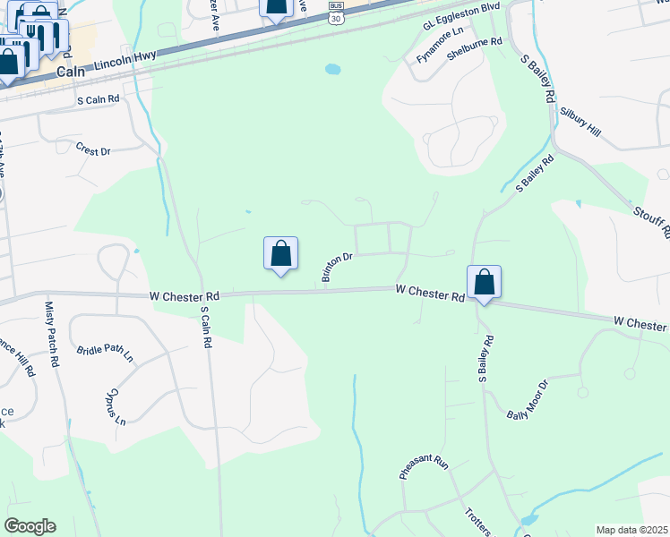 map of restaurants, bars, coffee shops, grocery stores, and more near 101 Brinton Drive in Coatesville