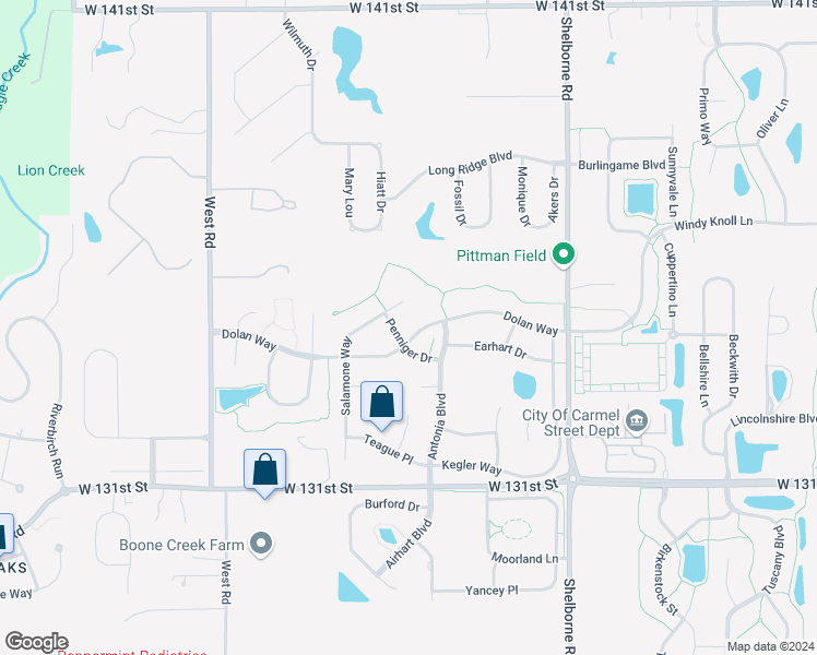 map of restaurants, bars, coffee shops, grocery stores, and more near 3924 Dolan Way in Westfield