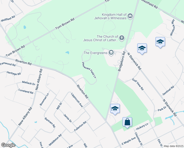 map of restaurants, bars, coffee shops, grocery stores, and more near 133 Pheasant Field Lane in Moorestown