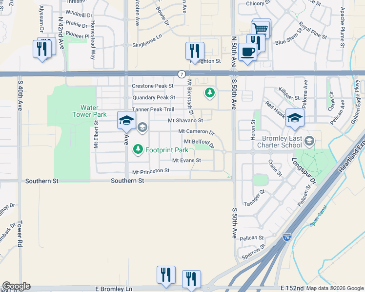 map of restaurants, bars, coffee shops, grocery stores, and more near 333 Mount Lindsey Street in Brighton