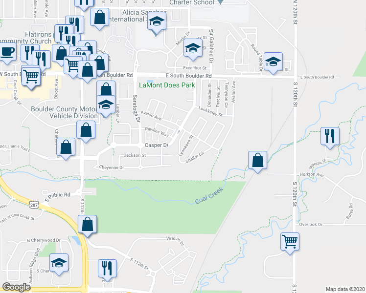 map of restaurants, bars, coffee shops, grocery stores, and more near 1805 Lyonesse Street in Lafayette